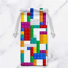 Colorful Bricks, Bricks, Colorful, Colors, Games, Lego, Rainbow Jewelry Bag from ArtsNow.com Front