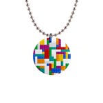 Colorful Bricks, Bricks, Colorful, Colors, Games, Lego, Rainbow 1  Button Necklace