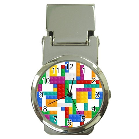 Colorful Bricks, Bricks, Colorful, Colors, Games, Lego, Rainbow Money Clip Watches from ArtsNow.com Front