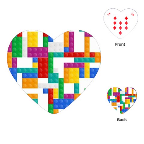 Colorful Bricks, Bricks, Colorful, Colors, Games, Lego, Rainbow Playing Cards Single Design (Heart) from ArtsNow.com Front