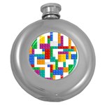 Colorful Bricks, Bricks, Colorful, Colors, Games, Lego, Rainbow Round Hip Flask (5 oz)