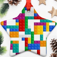 Colorful Bricks, Bricks, Colorful, Colors, Games, Lego, Rainbow Star Ornament (Two Sides) from ArtsNow.com Front