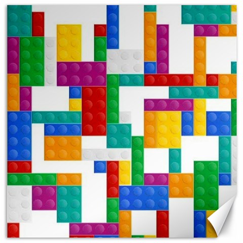 Colorful Bricks, Bricks, Colorful, Colors, Games, Lego, Rainbow Canvas 16  x 16  from ArtsNow.com 15.2 x15.41  Canvas - 1