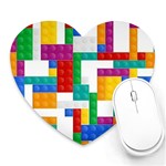 Colorful Bricks, Bricks, Colorful, Colors, Games, Lego, Rainbow Heart Mousepad