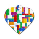 Colorful Bricks, Bricks, Colorful, Colors, Games, Lego, Rainbow Dog Tag Heart (One Side)