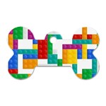 Colorful Bricks, Bricks, Colorful, Colors, Games, Lego, Rainbow Dog Tag Bone (One Side)