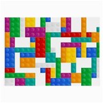 Colorful Bricks, Bricks, Colorful, Colors, Games, Lego, Rainbow Large Glasses Cloth