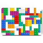 Colorful Bricks, Bricks, Colorful, Colors, Games, Lego, Rainbow Large Doormat