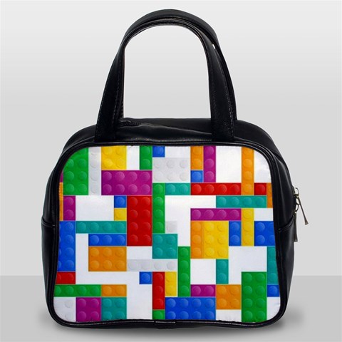 Colorful Bricks, Bricks, Colorful, Colors, Games, Lego, Rainbow Classic Handbag (Two Sides) from ArtsNow.com Front