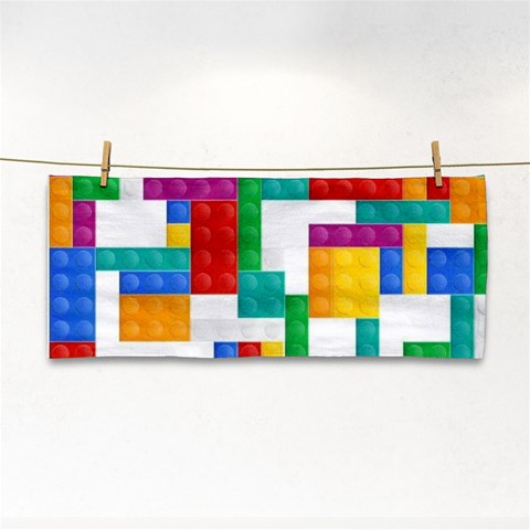 Colorful Bricks, Bricks, Colorful, Colors, Games, Lego, Rainbow Hand Towel from ArtsNow.com Front