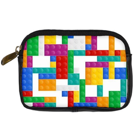 Colorful Bricks, Bricks, Colorful, Colors, Games, Lego, Rainbow Digital Camera Leather Case from ArtsNow.com Front