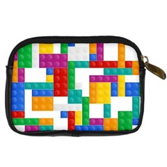 Colorful Bricks, Bricks, Colorful, Colors, Games, Lego, Rainbow Digital Camera Leather Case from ArtsNow.com Back