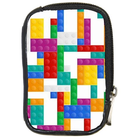 Colorful Bricks, Bricks, Colorful, Colors, Games, Lego, Rainbow Compact Camera Leather Case from ArtsNow.com Front