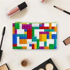 Colorful Bricks, Bricks, Colorful, Colors, Games, Lego, Rainbow Cosmetic Bag (Small) from ArtsNow.com Front