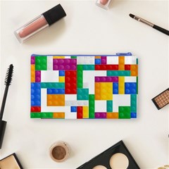 Colorful Bricks, Bricks, Colorful, Colors, Games, Lego, Rainbow Cosmetic Bag (Small) from ArtsNow.com Back