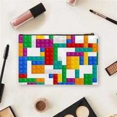 Colorful Bricks, Bricks, Colorful, Colors, Games, Lego, Rainbow Cosmetic Bag (Medium) from ArtsNow.com Back