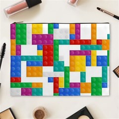 Colorful Bricks, Bricks, Colorful, Colors, Games, Lego, Rainbow Cosmetic Bag (XL) from ArtsNow.com Front