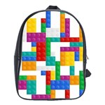 Colorful Bricks, Bricks, Colorful, Colors, Games, Lego, Rainbow School Bag (Large)