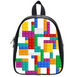 Colorful Bricks, Bricks, Colorful, Colors, Games, Lego, Rainbow School Bag (Small)