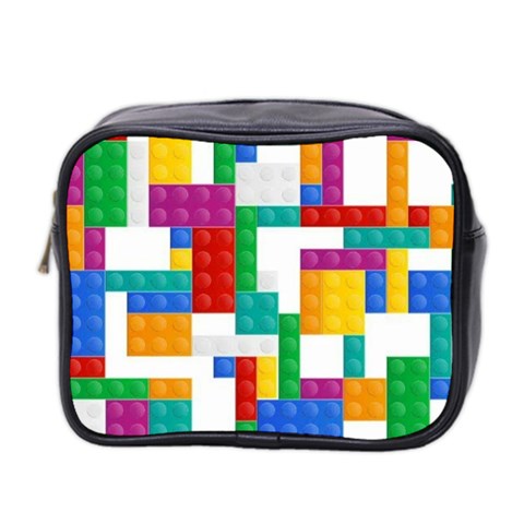 Colorful Bricks, Bricks, Colorful, Colors, Games, Lego, Rainbow Mini Toiletries Bag (Two Sides) from ArtsNow.com Front