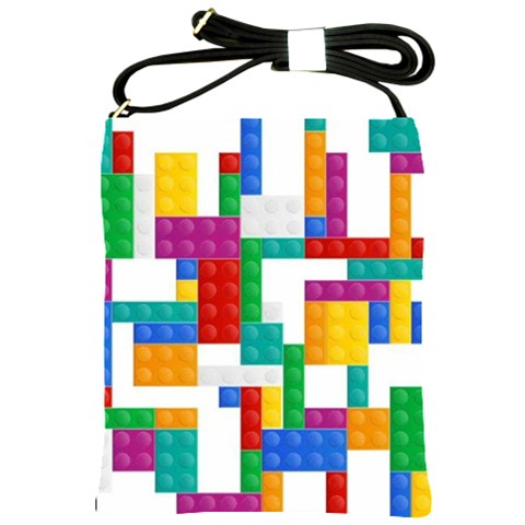 Colorful Bricks, Bricks, Colorful, Colors, Games, Lego, Rainbow Shoulder Sling Bag from ArtsNow.com Front