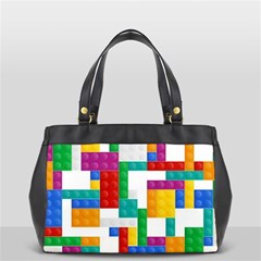 Colorful Bricks, Bricks, Colorful, Colors, Games, Lego, Rainbow Oversize Office Handbag (2 Sides) from ArtsNow.com Front