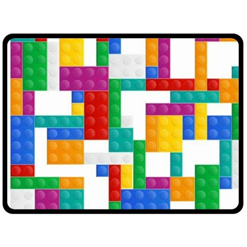 Colorful Bricks, Bricks, Colorful, Colors, Games, Lego, Rainbow Fleece Blanket (Large) from ArtsNow.com 80 x60  Blanket Front