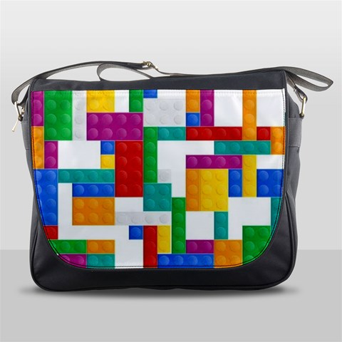 Colorful Bricks, Bricks, Colorful, Colors, Games, Lego, Rainbow Messenger Bag from ArtsNow.com Front