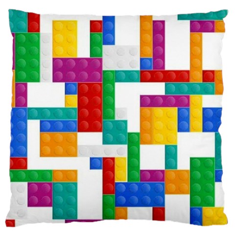 Colorful Bricks, Bricks, Colorful, Colors, Games, Lego, Rainbow Large Cushion Case (One Side) from ArtsNow.com Front