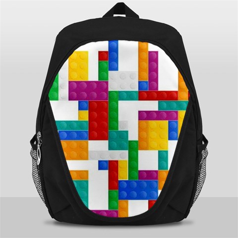 Colorful Bricks, Bricks, Colorful, Colors, Games, Lego, Rainbow Backpack Bag from ArtsNow.com Front