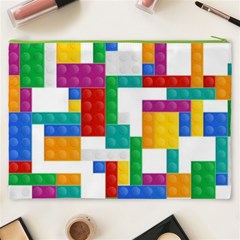 Colorful Bricks, Bricks, Colorful, Colors, Games, Lego, Rainbow Cosmetic Bag (XXXL) from ArtsNow.com Back