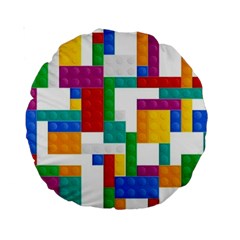 Colorful Bricks, Bricks, Colorful, Colors, Games, Lego, Rainbow Standard 15  Premium Round Cushions from ArtsNow.com Front