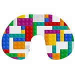 Colorful Bricks, Bricks, Colorful, Colors, Games, Lego, Rainbow Travel Neck Pillow