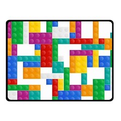 Colorful Bricks, Bricks, Colorful, Colors, Games, Lego, Rainbow Two Sides Fleece Blanket (Small) from ArtsNow.com 45 x34  Blanket Back