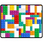 Colorful Bricks, Bricks, Colorful, Colors, Games, Lego, Rainbow Two Sides Fleece Blanket (Medium)