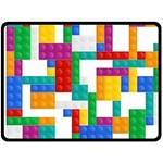 Colorful Bricks, Bricks, Colorful, Colors, Games, Lego, Rainbow Two Sides Fleece Blanket (Large)