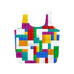 Colorful Bricks, Bricks, Colorful, Colors, Games, Lego, Rainbow Full Print Recycle Bag (S) from ArtsNow.com Back