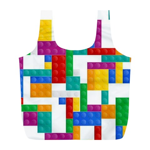 Colorful Bricks, Bricks, Colorful, Colors, Games, Lego, Rainbow Full Print Recycle Bag (L) from ArtsNow.com Front