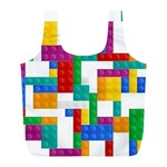 Colorful Bricks, Bricks, Colorful, Colors, Games, Lego, Rainbow Full Print Recycle Bag (L)