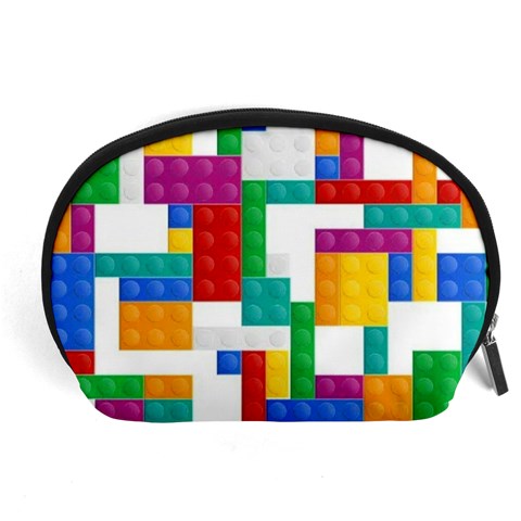 Colorful Bricks, Bricks, Colorful, Colors, Games, Lego, Rainbow Accessory Pouch (Large) from ArtsNow.com Front