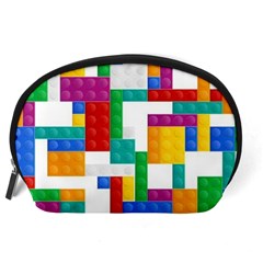 Colorful Bricks, Bricks, Colorful, Colors, Games, Lego, Rainbow Accessory Pouch (Large) from ArtsNow.com Back