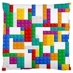 Colorful Bricks, Bricks, Colorful, Colors, Games, Lego, Rainbow Standard Premium Plush Fleece Cushion Case (Two Sides)