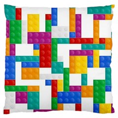 Colorful Bricks, Bricks, Colorful, Colors, Games, Lego, Rainbow Standard Premium Plush Fleece Cushion Case (Two Sides) from ArtsNow.com Back