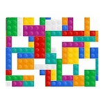 Colorful Bricks, Bricks, Colorful, Colors, Games, Lego, Rainbow Two Sides Premium Plush Fleece Blanket (Mini)