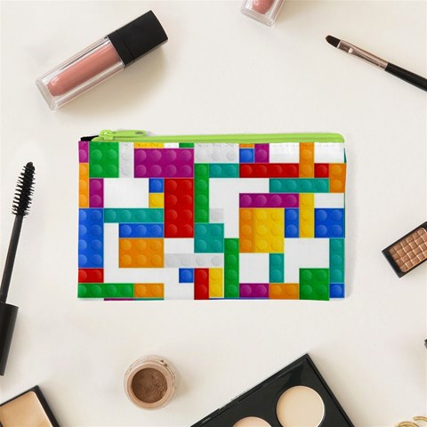 Colorful Bricks, Bricks, Colorful, Colors, Games, Lego, Rainbow Cosmetic Bag (XS) from ArtsNow.com Front