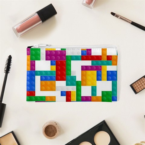 Colorful Bricks, Bricks, Colorful, Colors, Games, Lego, Rainbow Cosmetic Bag (XS) from ArtsNow.com Front