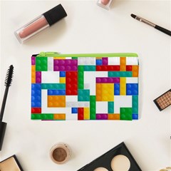 Colorful Bricks, Bricks, Colorful, Colors, Games, Lego, Rainbow Cosmetic Bag (XS) from ArtsNow.com Front