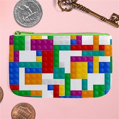 Colorful Bricks, Bricks, Colorful, Colors, Games, Lego, Rainbow Large Coin Purse from ArtsNow.com Front