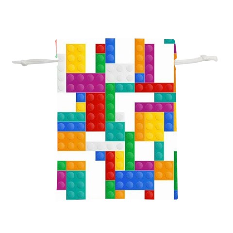 Colorful Bricks, Bricks, Colorful, Colors, Games, Lego, Rainbow Lightweight Drawstring Pouch (S) from ArtsNow.com Front