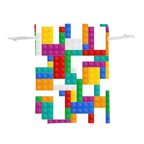 Colorful Bricks, Bricks, Colorful, Colors, Games, Lego, Rainbow Lightweight Drawstring Pouch (L) from ArtsNow.com Front